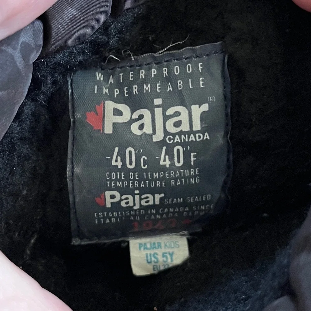 Pajar Canada Kids 5Y Waterproof Snow Boots Black Leopard‎ Print -40C Rated EU 37